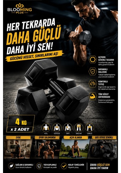 4 Kg Dambıl Seti X 2 Adet Toplam 8 Kg