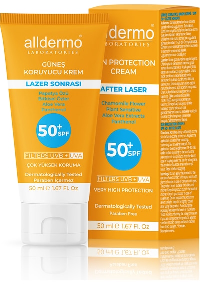 Alldermo Lazer Epilasyon Sonrası Güneş Koruyucu Krem SPF 50+ 50 ML