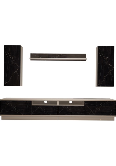 Decoraktiv Trendstyle 5220ds Mdf Tv Ünitesi Tv Sehpası Beyaz - Siyah Mermer