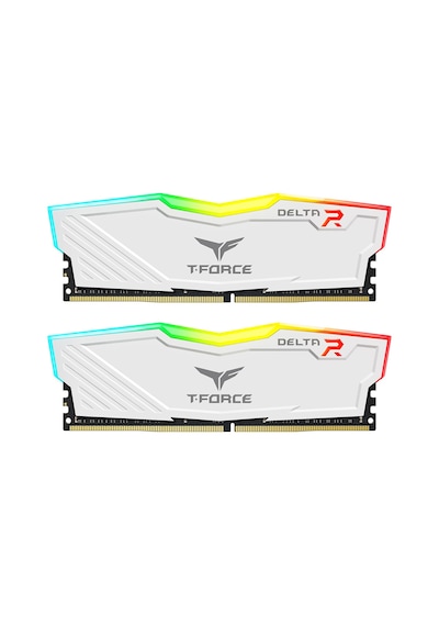Team T-force Delta Rgb White 16gb 2x8gb 3200mhz Cl16 Ddr4 Gaming Abab35tmg0014
