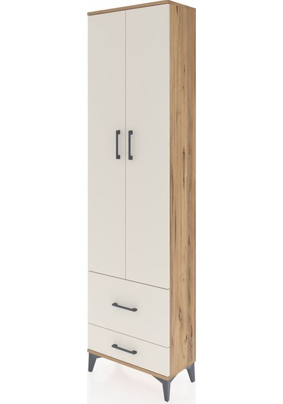 Arges Dolap 4 Raflı 2 Çekmeceli 2 Kapaklı 60x30x221 Çam-aytaşı Atlas Çam