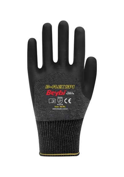 B-flex134 Likralı Nitril Eldiven Gri Siyah