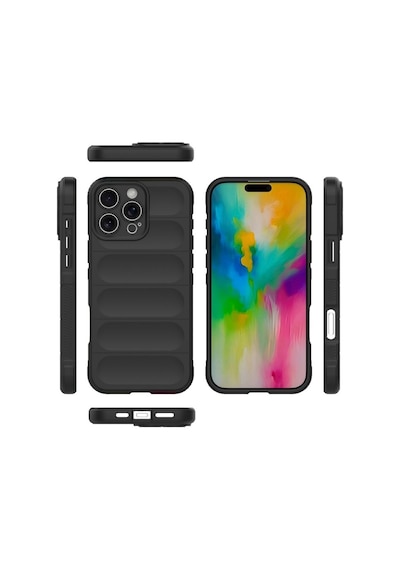 Apple Uyumlu iPhone 16 Pro Silikon Kılıf - Kamera Korumalı Esnek Airbag Kapak - Kırmızı