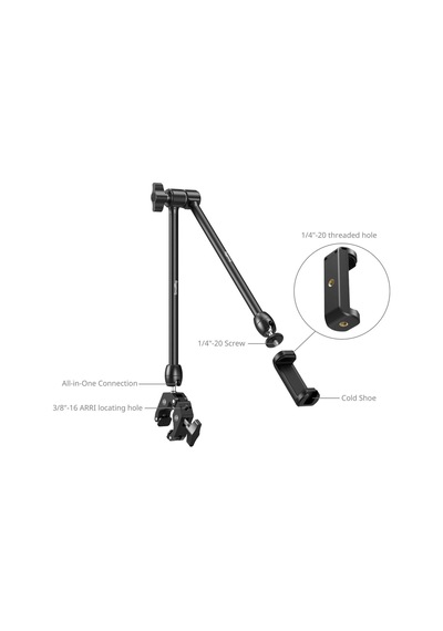 Smallrig 5624 Masaüstü Sihirli Kol Yengeç Şeklinde Kelepçe Kiti Siyah