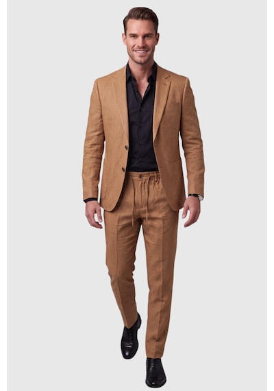 Rizzup Erkek Taba Dar Kesim Keten Görünümlü Yazlık Takım Elbise Pantolonu Lastikli İpli Takım 2600719 Rizzup Erkek Taba Dar Kesim Keten Görünümlü Yazlık Takım Elbise Pantolonu Lastikli İpli Takım 2600719