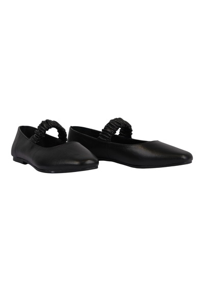Napa Shoes Kadın Kare Burun Lastkli Bantlı Rahat Taban Babet Ayakkabı Napa-aes19214 Siyah