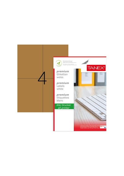 Tanex Tw-2204 105X148.5MM X100 Adet Pastel Kraft Etiket X5Pk.