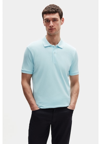D's Damat Ds Damat Regular Fit Açık Turkuaz/kayısı/beyaz Pike Dokulu %100 Pamuk Polo Yaka T-shirt 6hc14ortbn510 Z192
