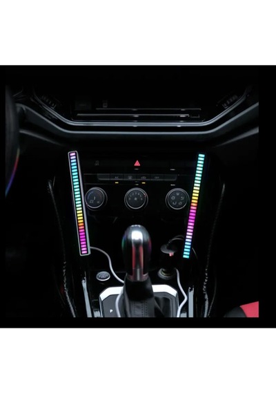 2'li Rgb Çubuk Müzik & Ses Animasyonlu Ekolayzer Şarjlı-taşınabilir Siyah 18cm 2 Adet Çok Renkli