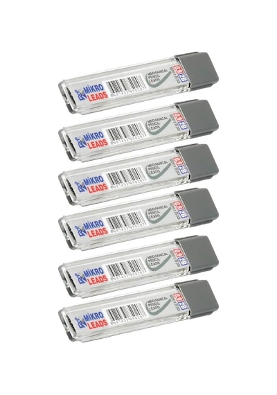 Kalem Ucu 2b 0,9 Mm 6 Adet Mekanik Uçlu Otomatik Kurşun Kalem Ucu 2b 60mm X 0,9mm Siyah Mikro U Tek Renk