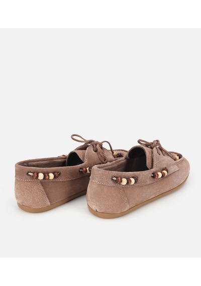 Hotiç Kadın Süet Deri Vizon Boncuk Detaylı Günlük Loafer 01ayh320490a450 01ayh320490a450