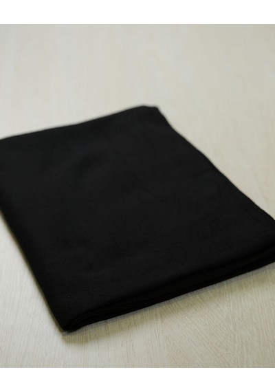 Luluscarf Rami Pamuk Düz Renk Yumuşak Tesettür Şal Siyah