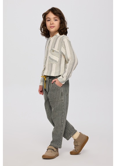 Panço Erkek Çocuk Beli Lastikli Pantolon Haki