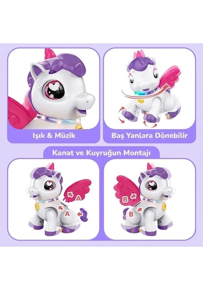 Eğitici Müzikli Işıklı Hareketli Unicorn Emekleme Arkadaşım - Bebek Yürüyüş Ve Emekleme Oyuncağı Hayvanlar