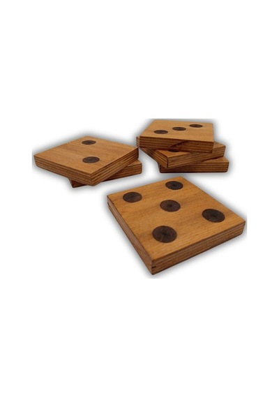 Zar Tasarımlı 6lı Ahşap Bardak Altlığı 10x10cm Acı Kahverengi