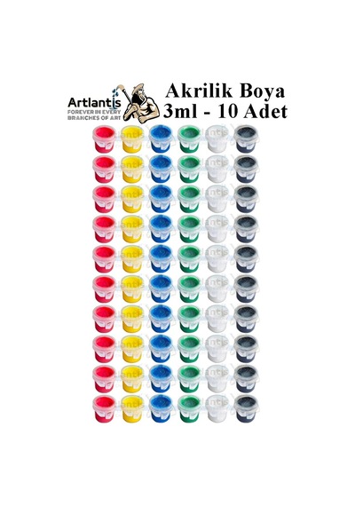 Akrilik Boya 3 Ml 6 Renk 10 Paket Mini Küçük Akrilik Boya Taş Ahşap Seramik Tuval Alçı Tuval Etkinlik Boyama Sanatsal Çok Renkli