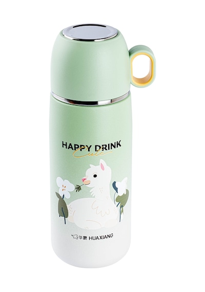 Tnt-8695835419879-bomb Okd-1083300y-040-01-okadı Yeşil Desenli Bardaklı Paslanmaz Çelik Termos 300ml