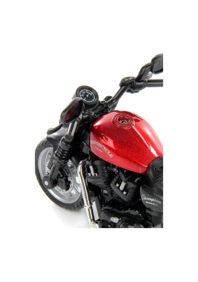 Çek Bırak1:14 Die-cast Clasic Motosiklet - Kırmızı Turuncu