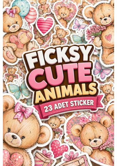 Sevimli Ayıcık Teddy Bear Sevgililer Günü Temalı Sticker Seti - 23 Adet Etiket Çıkartma Diğer