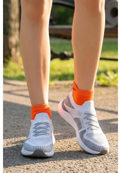 Socketta Kadın Mikrofiber Dikişsiz 6'lı Karışık Renk Patik Çorap Premium Çok Renkli