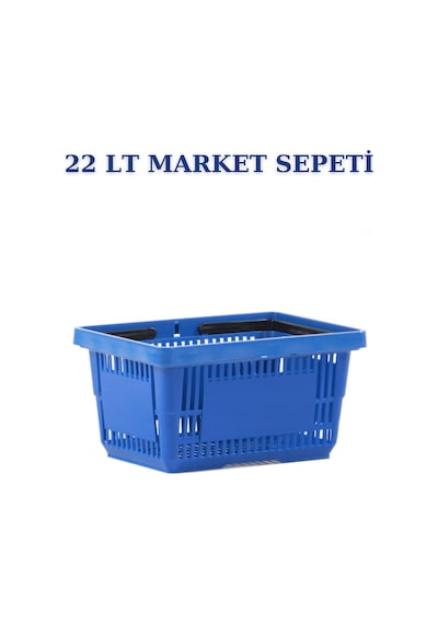 3 adet 22Litre Market ve Alışveriş Sepeti, Saplı Market Sepeti M