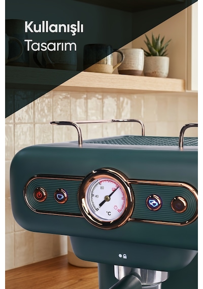 Fressi EM-01 Ristretto Süt Köpürtücülü 20 Bar Basınçlı Espresso Latte Cappuccino Americano Makinesi 1.2 L