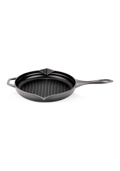 Schafer Guss Chef Döküm Yuvarlak Grill Tava 28 Cm 1 Parça-gri Gri
