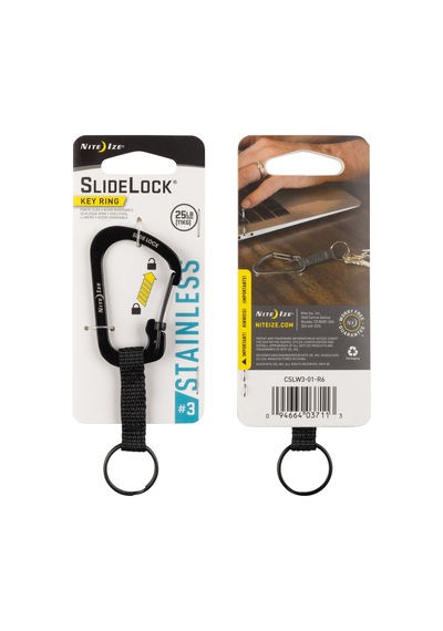 Nite Ize Slidelock Karabina Keyring Anahtarlık Siyah