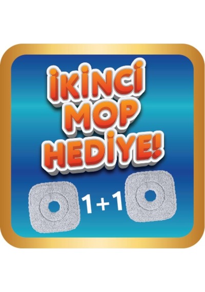Flora Kare Spin Mop Set Temiz Ve Kirli Suyu Ayıran Mikrofiber Döner Temizlik Seti 1+1 Mop