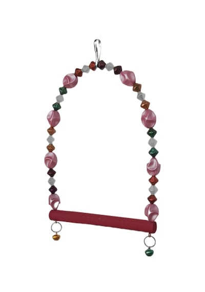 Markapet Boncuklu Ve Tünekli Kuş Salıncağı 10 Cm-14 Cm Bordo