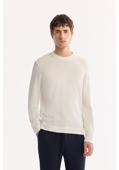 Avva Erkek Ekru Bisiklet Yaka Rayon Tüylenmeyen Regular Fit Triko Kazak A52y5001