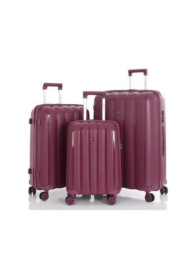 Mçs 3lü Set Kırılmaz Silikon Seyahat Valizi Bavulu V305 Mürdüm Mürdüm