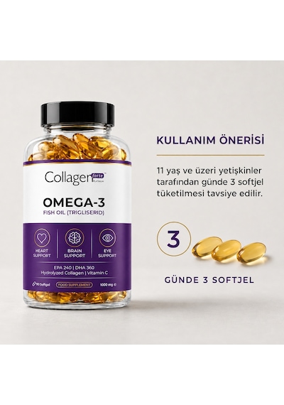 Collagen Forte Platinum Omega 3 Premium Balık Yağı 90 Kapsül
