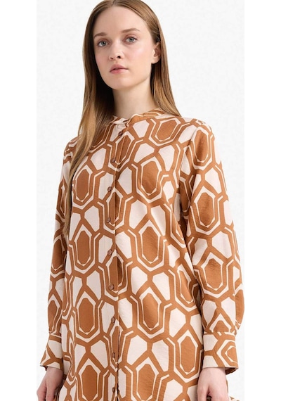 DeFacto Regular Fit Deseneli Uzun Kollu Gömlek Tunik F2183AX25SMBN125