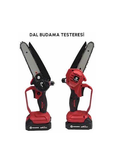 Prohummer Ph337 Akülü Kırmızı 3lü Bahçe Seti - Dal Budama Makası, Dal Budama Testeresi, Hava Üfleme