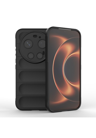 Xiaomi 17 Ultra Kılıf Kamera Korumalı Darbe Emici Esnek Tpu Oyuklu Arka Yüzey Tasarımlı Silikon Kapak Siyah