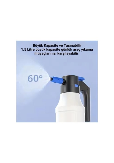 Carub Şarjlı Otomatik 1.5 Litre Yüksek Basınçlı Araç Yıkama Köpük Püskürtücü El Pompası, Otomobil Temizleme Pompası