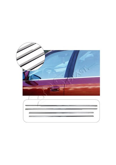 Honda Civic Uyumlu 2002-2006 Krom Cam Çıtası 4 Parça Paslanmaz Çelik