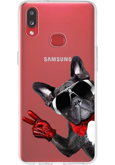 Samsung Galaxy A10s İle Uyumlu 1mm Slim Fit Köpek 2 050e Baskılı Şeffaf Kılıf Şeffaf