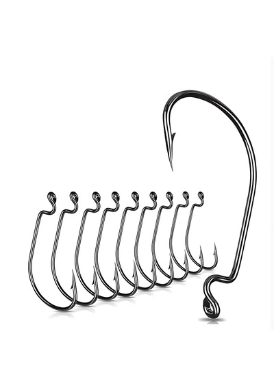 Hokkaido 50 Adet No:4/0 Offset,jig Head,silikon,,delikli İğne,