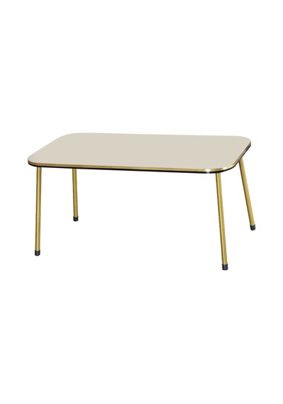 Zigon Sehpa Ve Orta Sehpa Kr Set Çift Gold Krem Metal