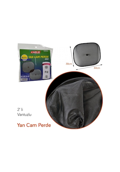 Carub Yan Cam Perde Düz Vantuzlu Siyah 2 Li 44x38 Cm Br4955504