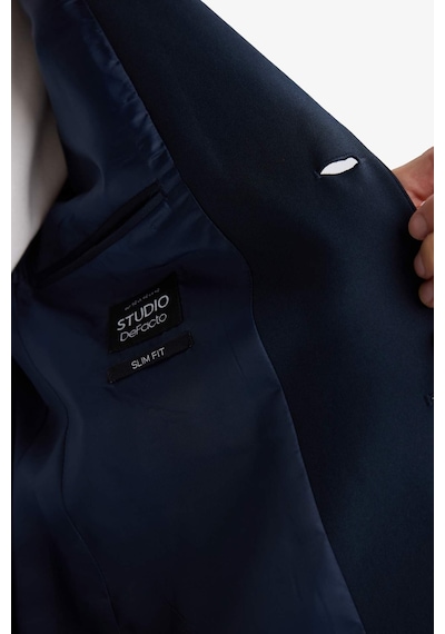 Defacto Slim Fit Dar Kesim Çapraz Dokuma Düğmeli Blazer Ceket F7232AX25AU
