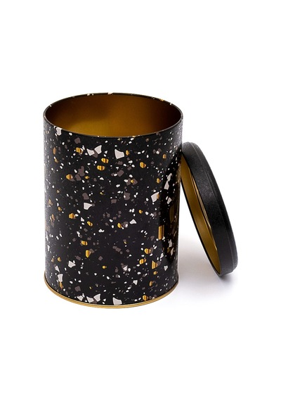 Terrazzo Black Desenli Yuvarlak Metal Sarımsaklık, 14 X 18 Cm, 2.5 Lt