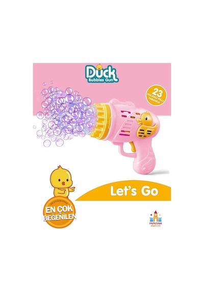 Pembe Duck Ördek Köpük Tabancası - Pilli Ve Çok Delikli Tasarım