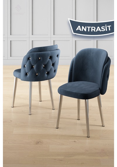 Canisa Zae Serisi 90x168 Lak Panel Antrasit Ironi Krom Ayak Masa Takımı 4 Antrasit Sandalye Antrasit İroni Masa Sandalye Antrasit Krom Detay Canisa Zae Serisi 90x168 Lak Panel Antrasit Ironi Krom Ayak Masa Takımı 4 Antrasit Sandalye Antrasit İroni Masa Sandalye Antrasit Krom Detay