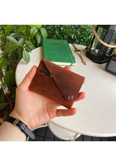 Modica® Vista - Hakiki Deri Unisex Natürel Minimal Cüzdan