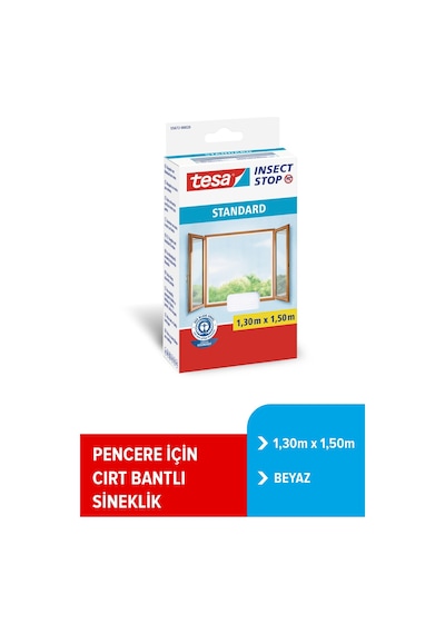 Sineklik, Standart, Cırt Bantlı, Pencere İçin, Kesilerek Ayarlanabilir, Beyaz, 1.30m X 1.50m