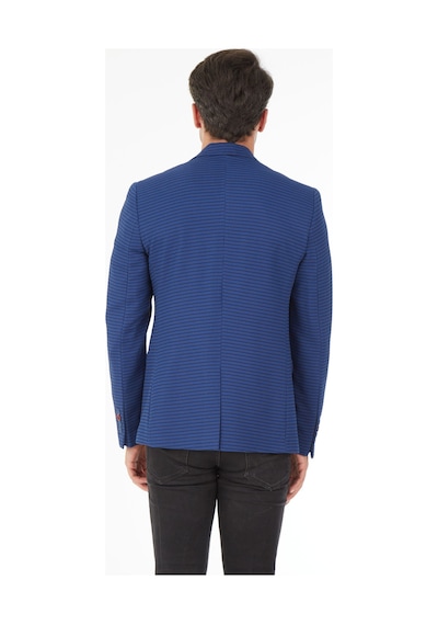 Sposo 5105 Dar Kalıp Örme Kumaş Açık Laci Erkek Blazer Ceket Açık Lacivert
