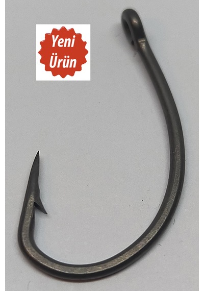 Sazan Avı Kurv Shank Model Teflon Siyah Delikli Olta Iğnesi No:2